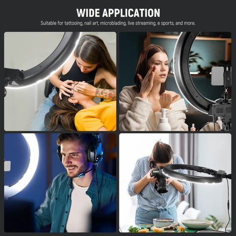 18 Inch Ring Light Kit With 55W 5600K Pro LED Stand Phone Holder for various beauty and photography applications