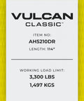 Beefy Heavy Duty Axle Tie Down Combo Straps With Snap Hook Ratchets label, 114 inch, 3,300 lbs load limit, Classic Yellow