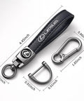 Leather Car Keychain Set For Lexus Models ES350 GS350 GS300h GS450h IS300 LS460 RX350 NX300h Key Ring Lanyard with measurements