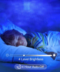 Child sleeping under Galaxy Light Projector With 3D Aurora, Dope Night Light For Kids Room, Remote Control, multifunction star effect.