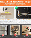 Diagram showing the Two Pack Solid Wood Pegboard Shelf Set With No Tilt Balance Twelve By Four Inch Shelves Fit One Quarter Inch Pegboards For Display Craft Garage Workbench And Office Organization Holds Up To Fifteen Pounds, highlighting vertical alignment and hook design.