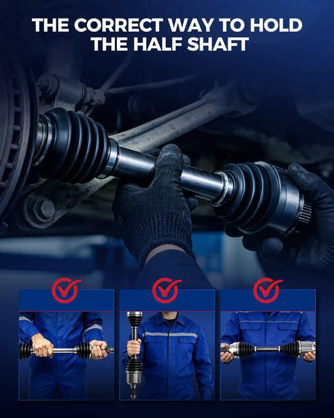 Front CV Axle Shaft Assembly Fits Toyota Camry 2002-2009, Highlander 2001-2007, Solara 2004-2006 And 2007-2008 Manual, OEM Style Replacement CV Axles 66-5245 66-5247 installed under vehicle