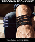 Black Stainless Steel Cuban Link Chain Bracelet For Men And Women 7mm Rope Chain With Fold Over Clasp Unisex Wrist Bling Jewelry Durable Shine Miami Vibe Everyday Wear size comparison chart