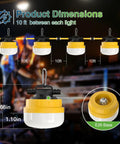 100Ft Construction String Lights For Job Sites, Powerful 100W Work Light Delivering 12000LM, IP65 Weatherproof E26 Bulbs