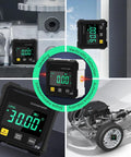 Dead Accurate Digital Angle Finder Measuring Tool With Heavy Duty Magnetic Back And Large Lcd Numbers For Woodworking Metalworking And Masonry Diy Builds showing angle measurement on machinery.