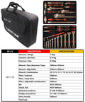 28-Piece Non-Sparking Tool Set With Sledge Hammer, Ball Pein Hammer, Claw Hammer, Pipe Wrenches shown with carrying case