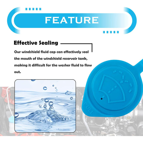Blue Windshield Washer Fluid Cap Replacement 38513 SC4 672 Fits Acura ILX Hybrid Honda Civic Hybrid Accord Hybrid Easy Snap In Leak Proof Reservoir Cap 7.00 By 2.60 By 0.33 Inch