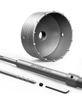4-1/2 Inch Concrete Hole Saw With SDS Plus Shank Adapter, Tungsten Carbide Tipped Masonry Core Drill Bit Kit components