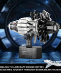 Motorized Jet Turbofan Engine Model Kit With 1351 Pieces showcased in a futuristic setting, emphasizing realistic build features.