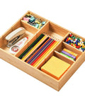 Bamboo Desk Drawer Organizer With Adjustable Dividers For Office And Vanity Anti Slip Storage Tray Keeps Pens Makeup And Small Tools Neat 12 By 9 Inches