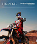 Badass Slick Dirt Bike Goggles For Motocross And Atv Riding With Anti Slip Silicone Strap on rider in bright motocross gear, off-road.