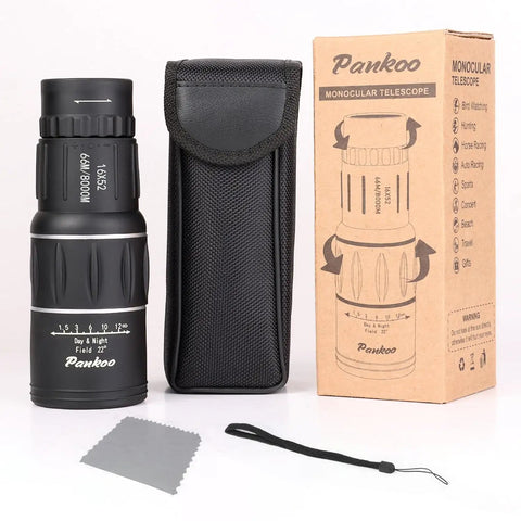 16x52 High Power Monocular Telescope With Hand Strap For Adults And Kids, Waterproof And Fogproof, Shockproof Outdoor Scope, Perfect Gift For Men, Bird Watching, Hunting, Camping, And Hiking Gear with case and box
