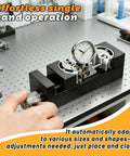 Dual Jaw Mini Vise Clamp With Fractal Jaw That Auto Adapts To Irregular Shapes For Mad DIY Projects in use on workbench.
