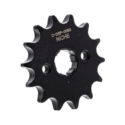 Honda Drive Sprocket Chain Kit For XR100R And CRF100F Riders Front 14 Tooth shown in black metal