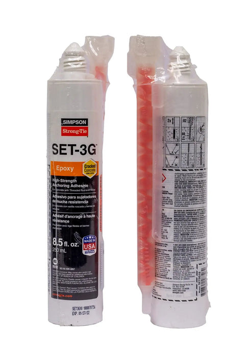 Heavy Duty Epoxy Anchoring Formula For Threaded Rods And Rebar With Rapid Cure Setup In An Easy Squeeze 8.5 Oz Cartridge.