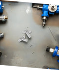 Rugged As Nails Scaffolding Locking Pins Made From Heavy Duty Steel Q235 Set Of Twenty Detachable Coupling Fasteners on workbench.