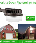 LED Barn Light 120W 18000 Lumens Daylight 5000K No Brainer Dusk to Dawn Photocell Outdoor Yard Flood Light on barn