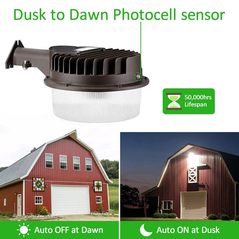 LED Barn Light 120W 18000 Lumens Daylight 5000K No Brainer Dusk to Dawn Photocell Outdoor Yard Flood Light on barn