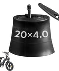 Fat Tire 20x4 Inner Tube With Schrader Valve, Premium Butyl Rubber Tube For 20x4.0 Fat Bikes, with tire lever