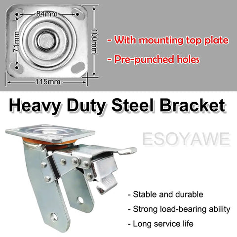 Heavy Duty Polyurethane Replacement Casters With Thick Steel Plates And Included Bolts Roll Smooth As Butter Perfect For Cart Upgrades Furniture Overhauls Or Diy Workshop Benches Built Tough To Move Heavy Gear