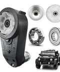 12V 550 40000RPM High Speed Motor Gearbox Upgrade Kit For Ride On Toys in black with gears and hubs for kids' cars