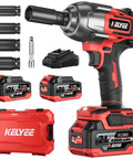 Cordless 1/2 Inch Impact Wrench With 1500 Nm High Torque, Brushless Motor, 21V Dual 4.0Ah Battery, kit with sockets and case