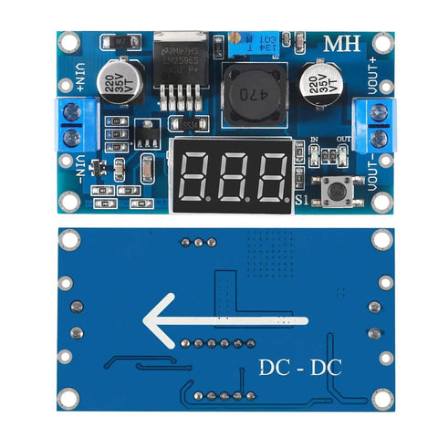Five Pack Digital Display Buck Converter Kit With LED Voltmeter, Adjustable 4.0 To 40V In, 1.25 To 37V Out, high efficiency.