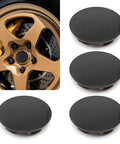 Street Ready Wheel Center Caps 4 Pack Rust Proof Hub Covers No Sweat Snap In Anti Drop Rim Medallions in black finish