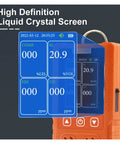 4 In 1 Gas Detector With O2, H2S, CO, And LEL Sensing, Heavy Duty Multi Gas Meter displaying digital readings