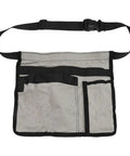 Heavy Duty Adjustable Tool Belt Pouch With 6 Pockets, Reinforced Canvas Construction For Screwdrivers, Rulers And Other Hand Tools, Durable Gray Carpenter Belt For Pros And DIY Projects, front view