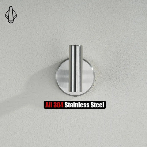 Heavy Duty Stainless Steel Towel Hook Set Two Pack Wall Mounted Robe Coat Hooks for Bathroom Kitchen Garage Brushed Finish