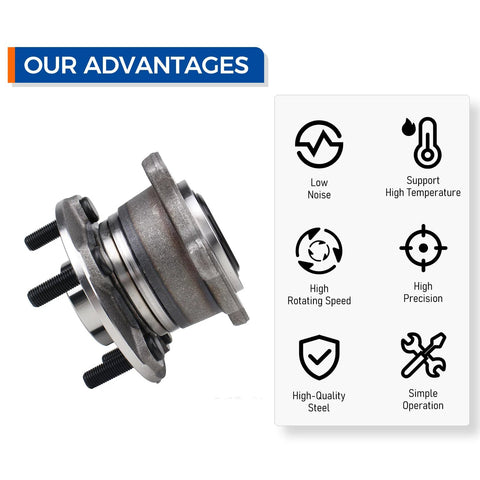 AWD Rear Wheel Hub Bearing Assembly Set For 2013 2018 Ford Escape And 2015 2019 Lincoln MKC side view with features