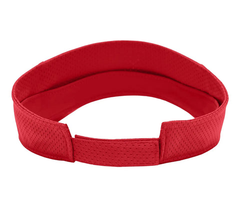 Red Forklift Operator Sun Visor For Warehouse Work with breathable mesh and tricot backing, adjustable hook and loop fit.