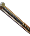 No-BS Grade 8 Hex Cap Screws, 7/16-20X 3-1/2 Fine Thread, Yellow Zinc Plated Heavy Duty Machine Bolt close-up.