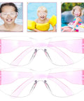 Heavy Hitting Splash Guard Safety Glasses Six Pack, clear pink frames designed for kids, ideal for water activities.