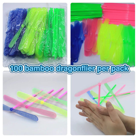 Hand Helicopter Set For Kids Ages 8 To 12 With 200 Pieces 100 Propellers And 100 Rods Bamboo Dragonfly Aero Props flying
