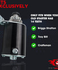 14 Tooth Starter Motor Replacement Fits 42 Inch Riding Lawn Mowers And Tractors With Briggs Stratton Intek IC OHV 17HP To 20HP Engines Replaces Bronco Pony Models Easy Install Durable Start