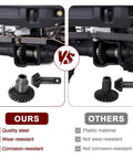 Comparison of 24T And 12T Steel Helical Gear Set For 1/18 Traxxas TRX4M Crawler Front And Rear Axles Upgrade versus plastic gears