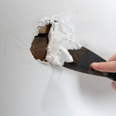 Applying Patch And Repair Patching Plaster White Ready To Use Latex Based Wall Patch for holes and cracks on plaster and drywall