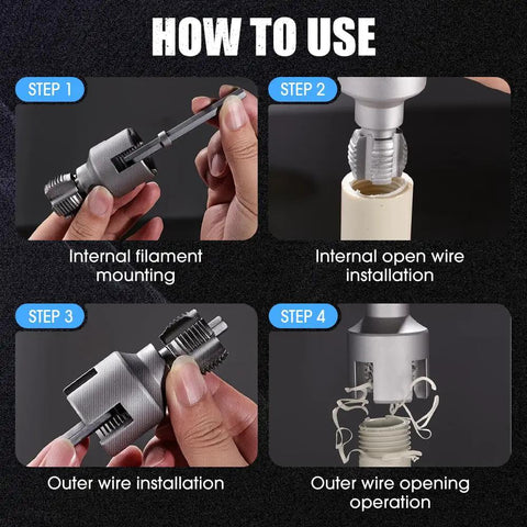 How to use Heavy Duty Pipe Thread Cutter And PVC Threading Tool Kit For All Electric Drills Pro Grade Carbon Steel Dual Function