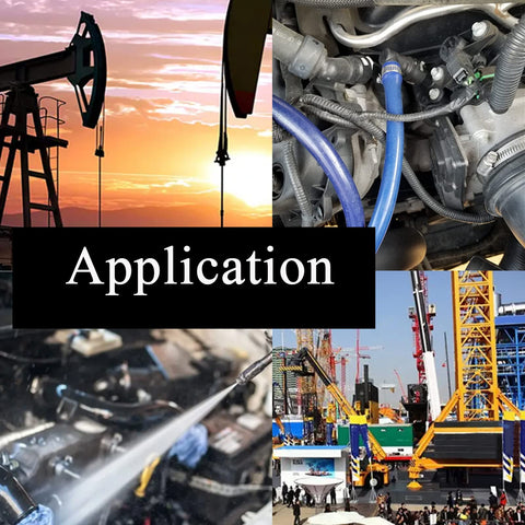 Collage of industrial applications for 6.6 Ft Silicone Vacuum Hose For Automotive High Temperature 130 PSI Three Eighths Inch Inner Diameter 10mm Outer Diameter 16mm Black 2 Meters Long Heavy Duty Flexible Hose For Intake Boost Tubes And Evap Lines