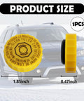Brake Fluid Cap Replacement For Chrysler, Dodge And Jeep shown with dimensions 1.85 inches wide and 0.47 inches thick.