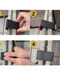 10 Pack Outdoor Furniture Clips For Sectional And Rattan Sofas Patio Couch Connectors being attached to secure modular sets