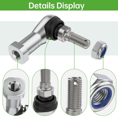 Right Hand Thread Ball Joint Tie Rod End Kit 2 Pack Fits Club Car Precedent 2004 Up And Tempo 2018 Up Golf Carts M12 X 1.25 RH Replaces OEM 102022601 102288301 Built Tough For A Smooth Responsive Ride.