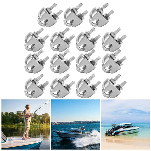 Heavy Duty 15 Pack 304 Stainless Steel Wire Rope Clips 1 Sixteenth Inch U Bolt Cable Clamp Fasteners for outdoor use