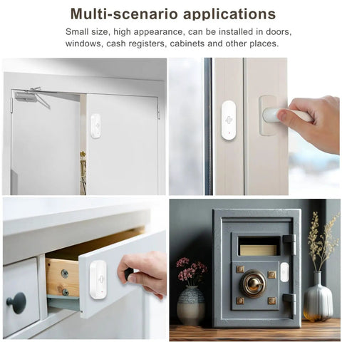 Wireless Glass Break Detector With App Alerts And WiFi Door Sensor Adjustable Sensitivity For Alarm Systems And Smart Home Automation Real Time Smartphone Alerts Easy Window Security Sensor To Shield Your Home 1 Pack installed on doors, windows and cabinet