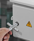 4-Way Sillcock Key Set, 2-Pack For Valve, Faucet, And Spigot Shutoff, Go-To Handy Tool For Emergency Prep, Compact, Durable Construction, Easy To Store In Your Kit. Steel 4-way key on electrical cabinet