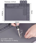 Tough As Nails Heat Resistant Soldering Mat With Integrated Scale And Heavy Duty Magnetized Tray For Phone And Laptop Fixes, 22x12in