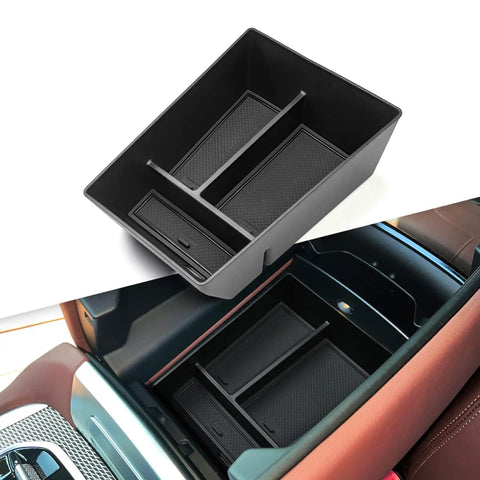 BMW X5 G05 X6 G06 X7 G07 Center Console Organizer Tray Storage For 2019 To 2026 Models installed view in car console
