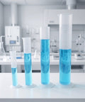 4 Pack Plastic Graduated Cylinders Thickened Clear Plastic With Hexagonal Spill Resistant Base For Precise Calibration In Kid Friendly Lab Learning Science Classroom Supplies Industrial Measuring, 4 clear cylinders on lab bench